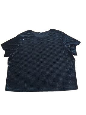 Fashion Bug Plus Size Black Velvet Sequin Top 4X 5X